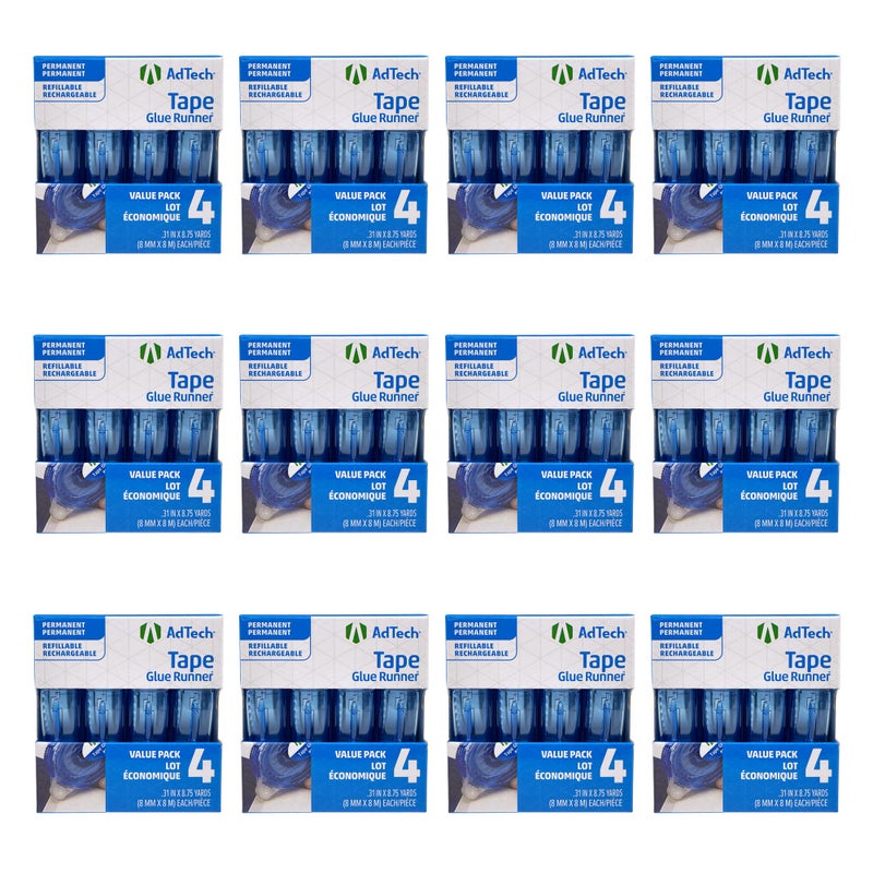 AdTech Glue Runner For Scrapbooking Supplies, case pack, Clear 4 Count (Pack of 12) cartridges,05603-CASE - Image 1